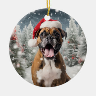 Boxer Dog Christmas Keepake Keramik Ornament