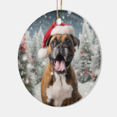 Boxer Dog Christmas Keepake Keramik Ornament (Links)