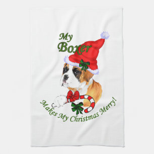 Boxer Dog Christmas Küchentuch