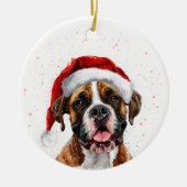 Boxer Dog Christmas Personalized Keramik Ornament (Vorne)