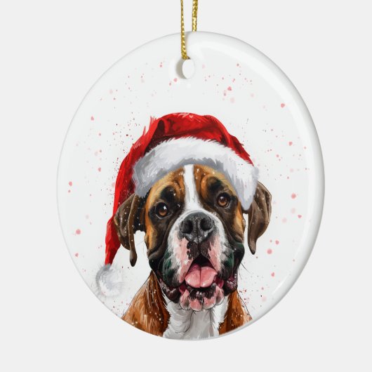 Boxer Dog Christmas Personalized Keramik Ornament (Links)