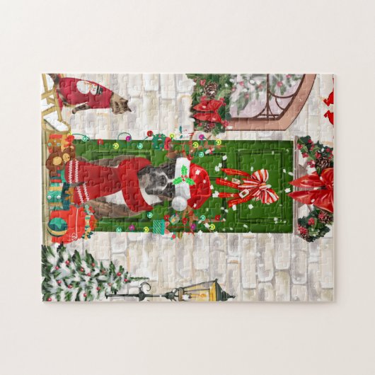 Boxer Dog Christmas Puzzle (Horizontal)
