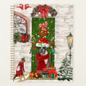 Boxer Dog Christmas Throw Kissen Planer (Vorderseite)