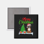 Boxer Dog Christmas Tree Lights Funny Xmas Boxer D Magnet (Vorderseite/Rückseite)