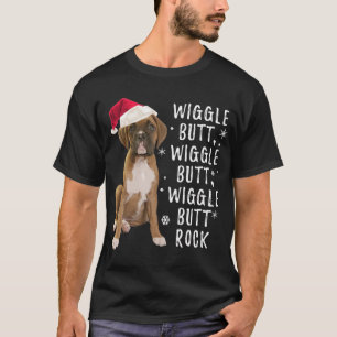 Boxer Dog Christmas - Wiggle Hintern Rock T-Shirt