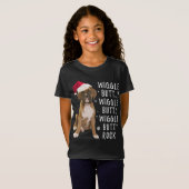 Boxer Dog Christmas - Wiggle Hintern Rock T-Shirt (Vorne ganz)