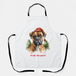 Boxer Dog Christmas X-Mas Wunschgeschenk Woofy Chr Schürze