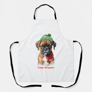 Boxer Dog Christmas X-Mas Wunschgeschenk Woofy Chr Schürze
