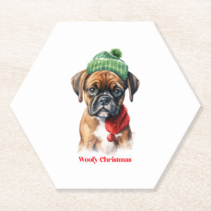 Boxer Dog Christmas X-Mas Wunschgeschenk Woofy Chr Untersetzer