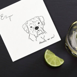 Boxer Dog Cocktail Hochzeitsnapkins Serviette