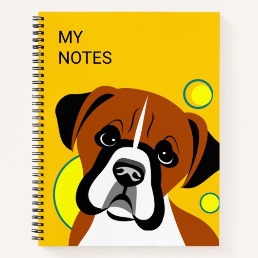 Boxer Dog Design Notizblock (Vorderseite)