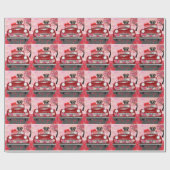 Boxer Dog Driving Car mit Herz Valentin Geschenkpapier (Flach)