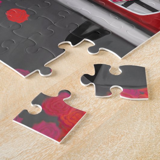 Boxer Dog Driving Car mit Herz Valentin Puzzle (Seite)