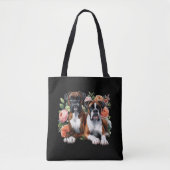 Boxer Dog Duo unter den Blume Tasche (Vorderseite)