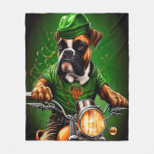 Boxer Dog Fahrrad St. Patrick's Day Fleecedecke (Vorderseite)