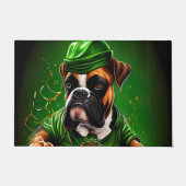 Boxer Dog Fahrrad St. Patrick's Day Fußmatte (Vorderseite)