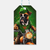 Boxer Dog Fahrrad St. Patrick's Day Geschenkanhänger (Vorderseite)