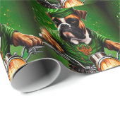 Boxer Dog Fahrrad St. Patrick's Day Geschenkpapier (Rolleneckpunkt)
