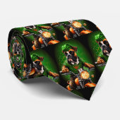 Boxer Dog Fahrrad St. Patrick's Day Krawatte (Gerollt)
