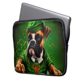 Boxer Dog Fahrrad St. Patrick's Day Laptopschutzhülle (Vorderseite Links)
