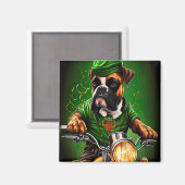Boxer Dog Fahrrad St. Patrick's Day Magnet (Vorderseite/Rückseite)