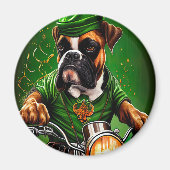 Boxer Dog Fahrrad St. Patrick's Day Magnet (Vorne)