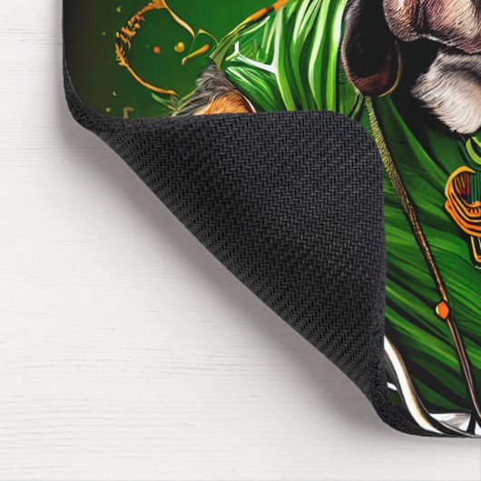 Boxer Dog Fahrrad St. Patrick's Day Mousepad (Ecke)