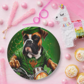 Boxer Dog Fahrrad St. Patrick's Day Pappteller (Party)
