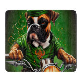 Boxer Dog Fahrrad St. Patrick's Day Schneidebrett (Vorderseite)
