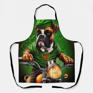 Boxer Dog Fahrrad St. Patrick's Day Schürze