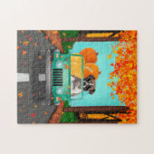 Boxer Dog Fall Pumpkin Puzzle (Horizontal)