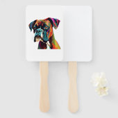 Boxer Dog farbenfroh Fächer (Vorne und Hinten)