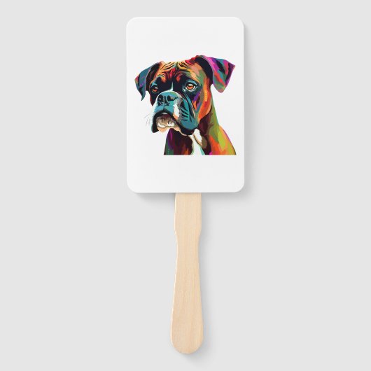 Boxer Dog farbenfroh Fächer (Vorderseite)