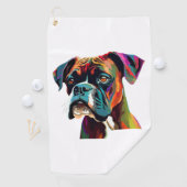 Boxer Dog farbenfroh Golfhandtuch (Insitu)