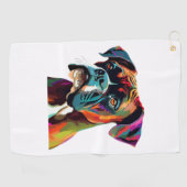 Boxer Dog farbenfroh Golfhandtuch (Horizontal)