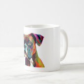 Boxer Dog farbenfroh Kaffeetasse (VorderseiteRechts)