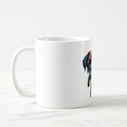 Boxer Dog farbenfroh Kaffeetasse (Links)