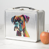 Boxer Dog farbenfroh Metall Brotdose (Beispiel)
