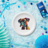 Boxer Dog farbenfroh Pappteller (Party)