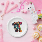 Boxer Dog farbenfroh Pappteller (Party)
