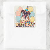 Boxer Dog farbenfroh Quadratischer Aufkleber (Tasche)