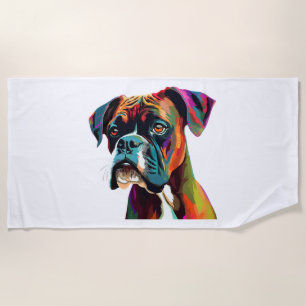 Boxer Dog farbenfroh Strandtuch