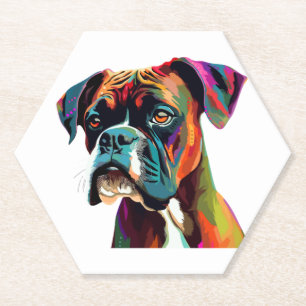 Boxer Dog farbenfroh Untersetzer
