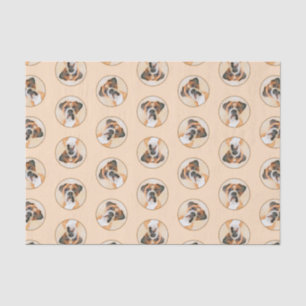 Boxer Dog Fawn Malerei Unzugeschnittenes Ohr Niedl Seidenpapier