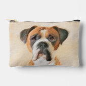 Boxer Dog Fawn Malerei Unzugeschnittenes Ohr Niedl Zubehörtasche (Vorderseite)