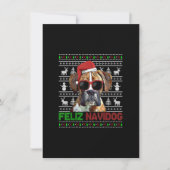 Boxer Dog Feliz Navidog Funny Weihnachten Einladung (Vorderseite)