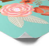 Boxer Dog Floral Art Print Poster (Ecke)