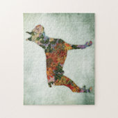 Boxer Dog Floral Puzzle (Vertikal)