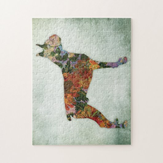 Boxer Dog Floral Puzzle (Vertikal)