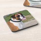 Boxer Dog Foto Hard Plastic Untersetzer (Linke Seite)